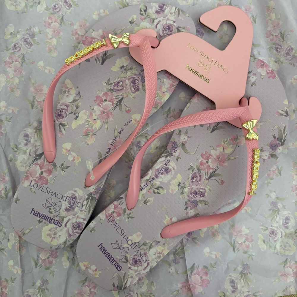 Havaianas LoveShackFancy Pink Floral Sandals